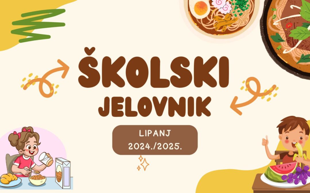 Školski jelovnik za lipanj